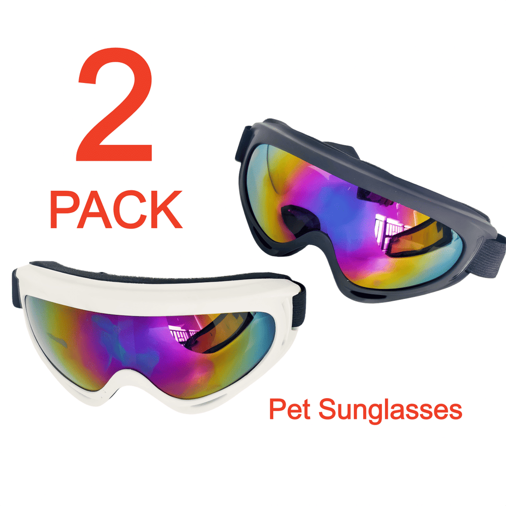 2 Pack Pet Protection Dog Sunglasses Pet Goggles Windproof Eye Wear Adjustable Dog Goggles (US Logistics only For USPS.TK/TMEU only For self-pickup)