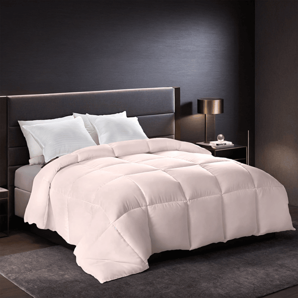 2-Pack Pink Oversized Duvet Inserts. Crafted from comfortable, breathable fabric, these soft and fluffy comforters feature a Bohemian design. Ideal for luxury hotel and bedroom use, they make a perfec