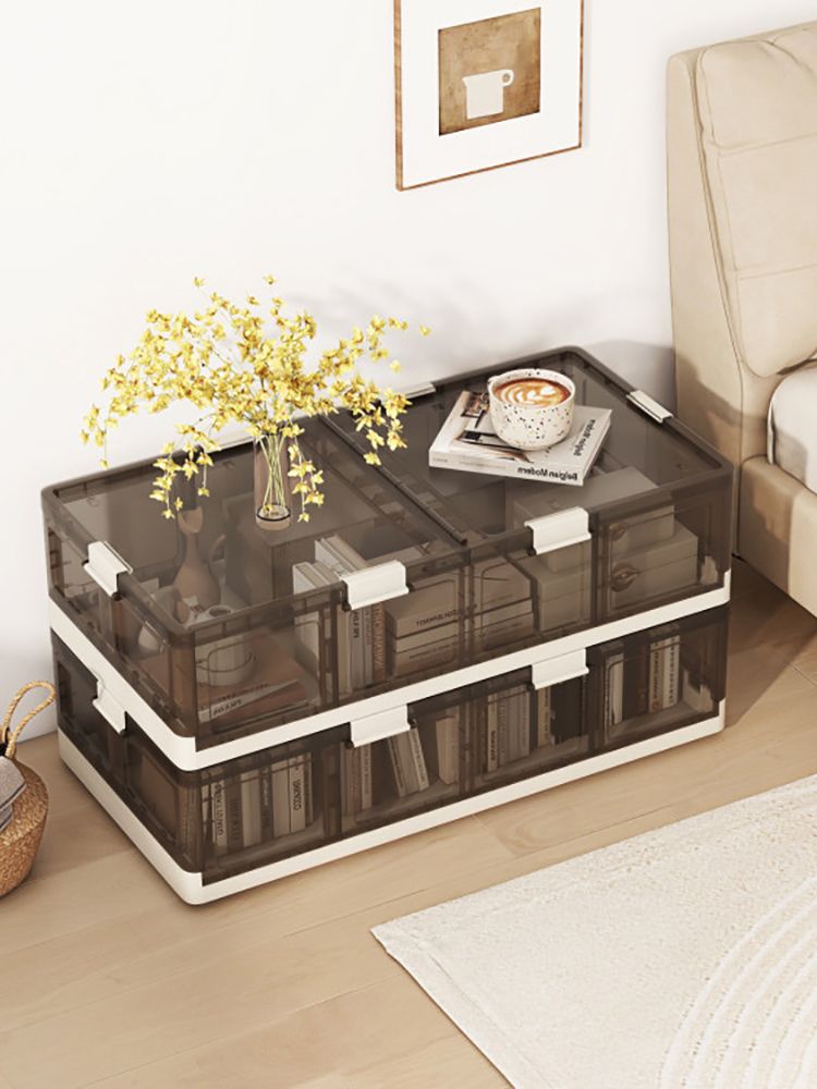 2 Pack Stackable Storage Containers Rolling Plastic Storage Bins
