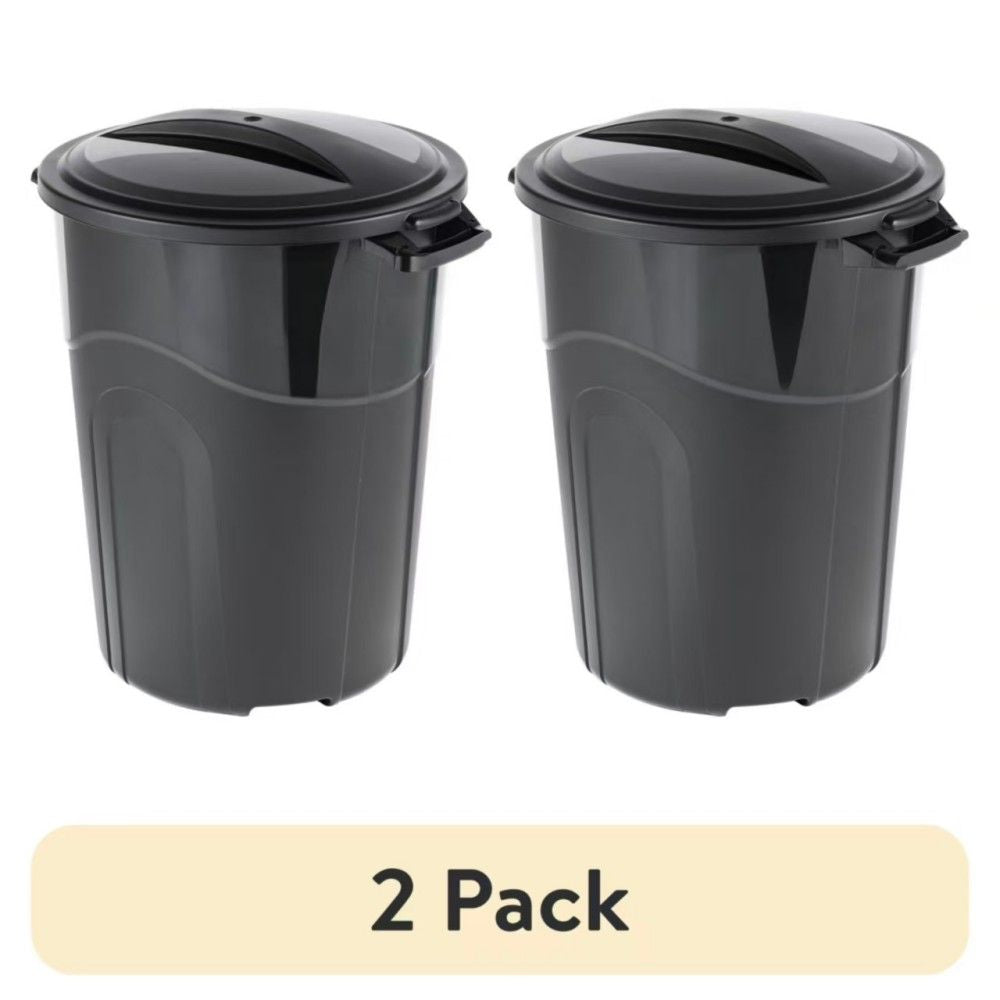 (2 pack)32 Gallon Heavy Duty Injection Molded Trash Can