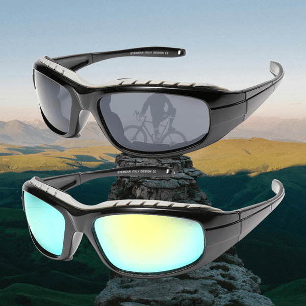 2 Pair Motorcycle Riding Glasses Wind Resistant Sunglasses Outdoor Sport Protection Goggles(TK/TMEU for self-pickup)