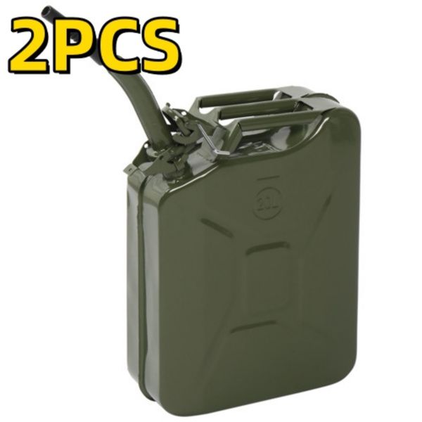 2 PCS 20L Portable American Fuel Oil Petrol Diesel Storage Can Army Green
