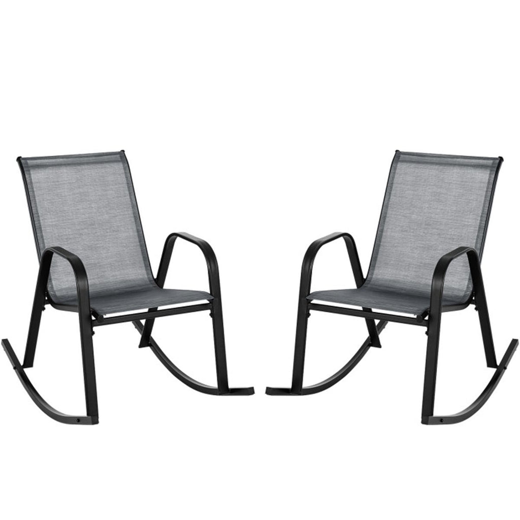 2 PCS Metal Patio Rocking Chair