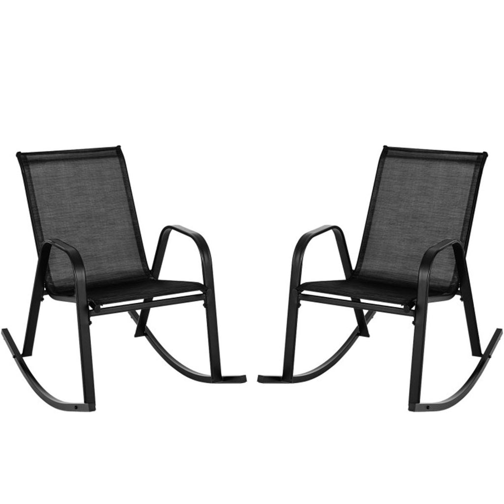 2 PCS Metal Patio Rocking Chair