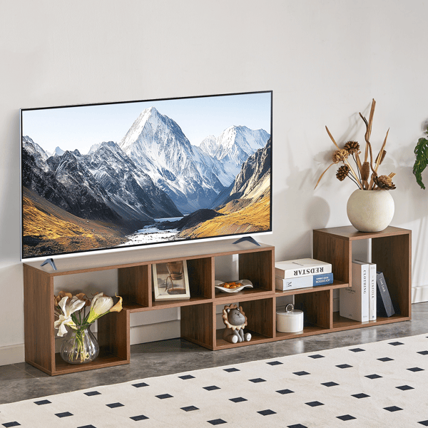 2 Pieces Cube TV Stand,Free Combination Gaming Entertainment Center Media Stand,Open Storage Bookcase Shelf for Living Room,2 Shelf Bookcase L-Shaped TV Console Stand,with Dimensions of 55.1*11.8*17.1