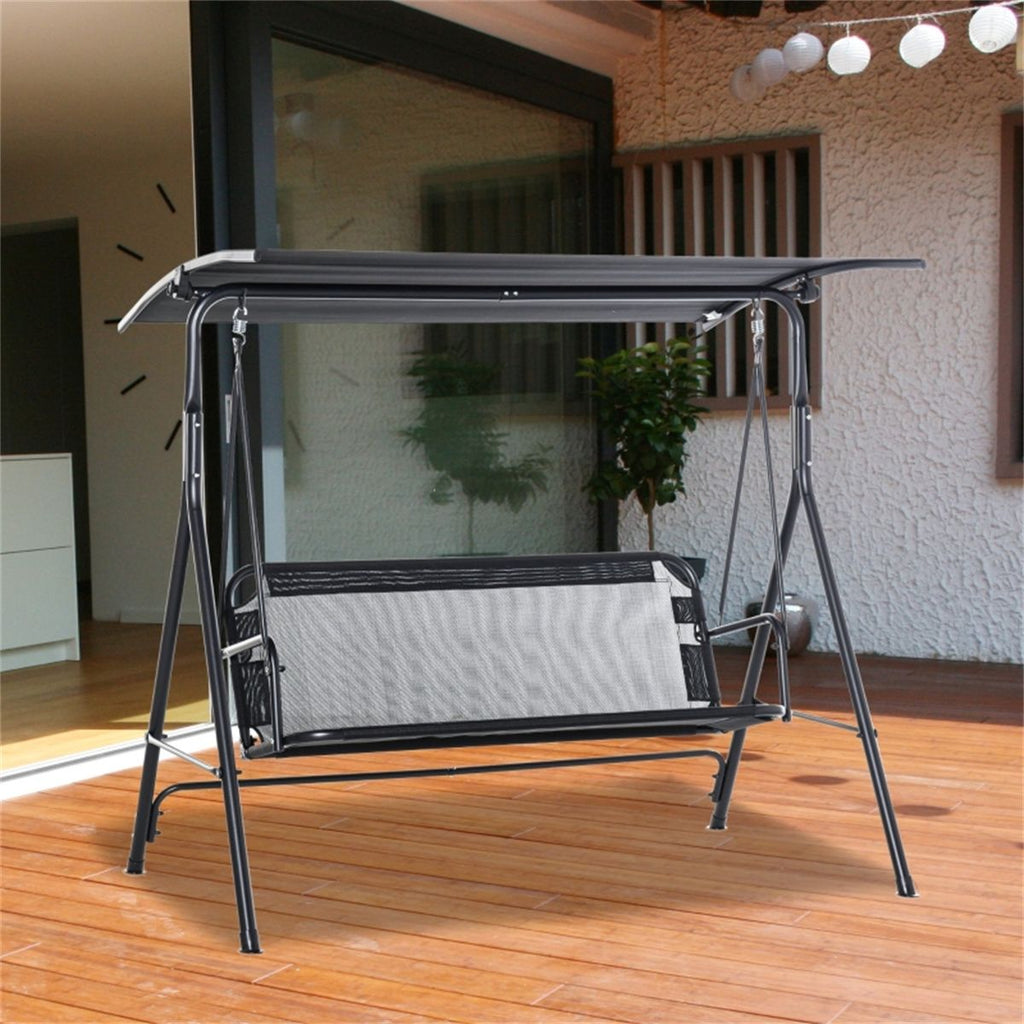2-Seat Outdoor Patio Swing Chair-Black (Amazon Shipping) Prohibited by WalMart