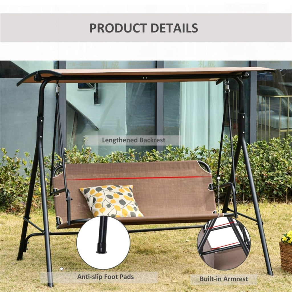 2-Seat Outdoor Patio Swing Chair-Brown (Amazon Shipping) Prohibited by WalMart