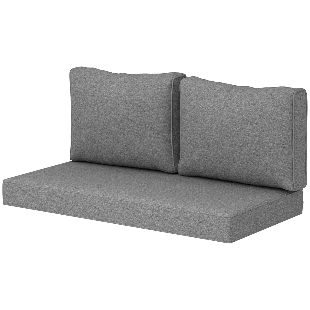 2 Seater Patio Furniture Cushions, Thick Outdoor Loveseat Cushions Furniture Cushions with Removable Cover, Fade-Resistant Replacement Cushions for Outdoor Furniture, Gray