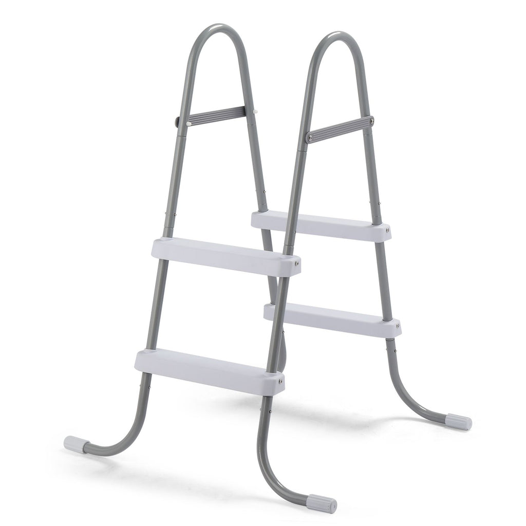 2 Steps 33in Pool Ladder Iron Grey Frame + White Steps