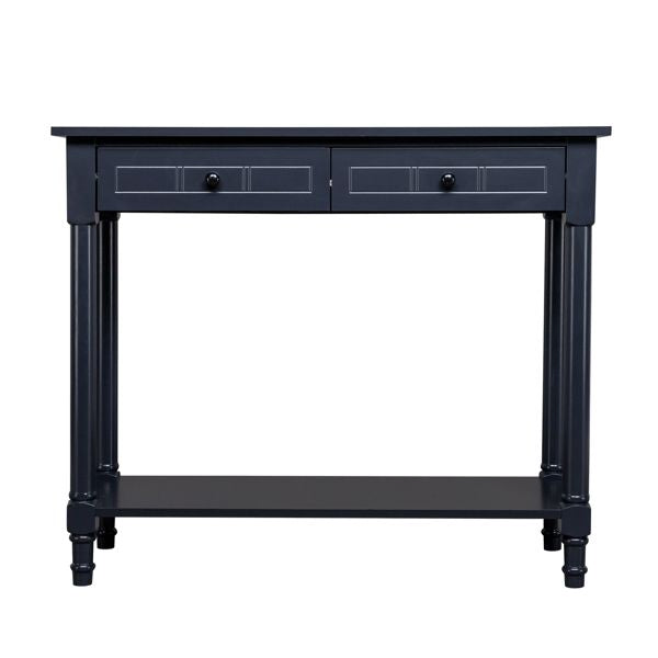2-Tier Console Table with 2 Drawers, Console Tables for Entryway, Sofa Table with Storage Shelves, Entryway Table Behind Sofa Couch, for Living Room, Kitchen, Black