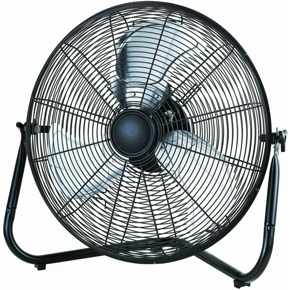 20" 3-Speed High Velocity Tiltable Black Steel Floor Fan (Shipment from Walmart)