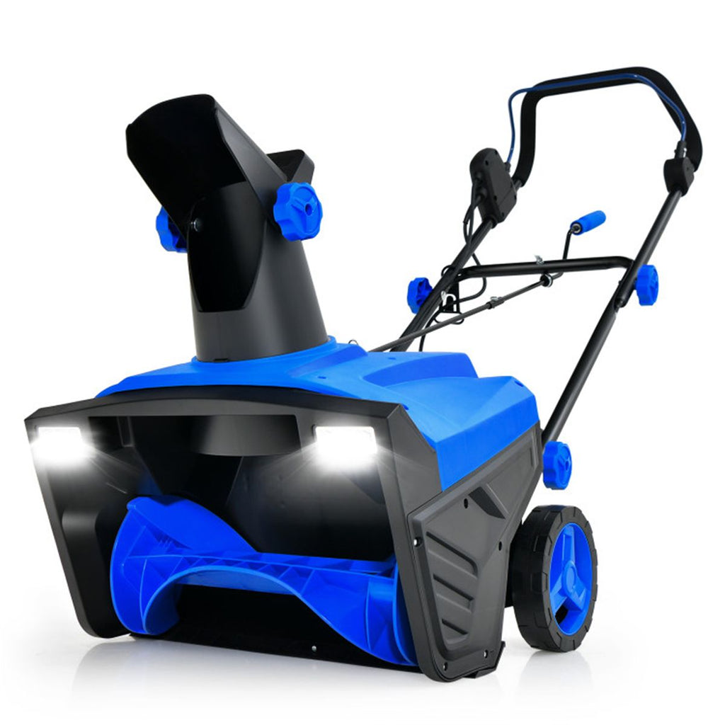 20" Electric Snow Blower - 15Amp Motor, 10" Depth & 30ft Throw Distance, 180 Discharge Chute (Blue)