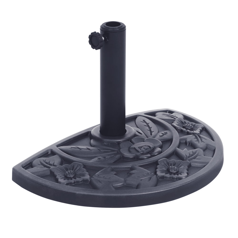20 lbs Black Half Round Rose Pattern Outdoor Patio Umbrella Base umbrella Stand for Patio, Yard, Garden, Poolside (Shipment from Walmart)