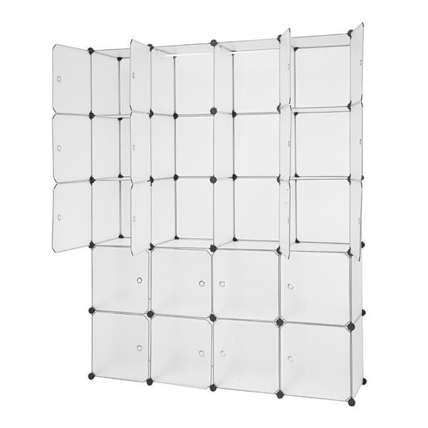 20 Storage Cube Organizer Plastic Cubby Shelving Drawer Unit, DIY Modular Bookcase Closet System Cabinet with Translucent Design for Clothes, Shoes, Toys