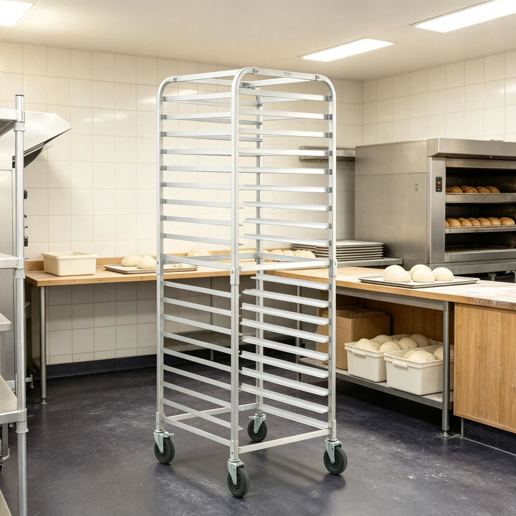 20-Tier Bun Pan Rack with Brake Wheels, 26" x 20.4" x 70" Speed Rack for Half & Full Sheet Pans, Commercial Bakery & Home Kitchen Bread Baking Storage