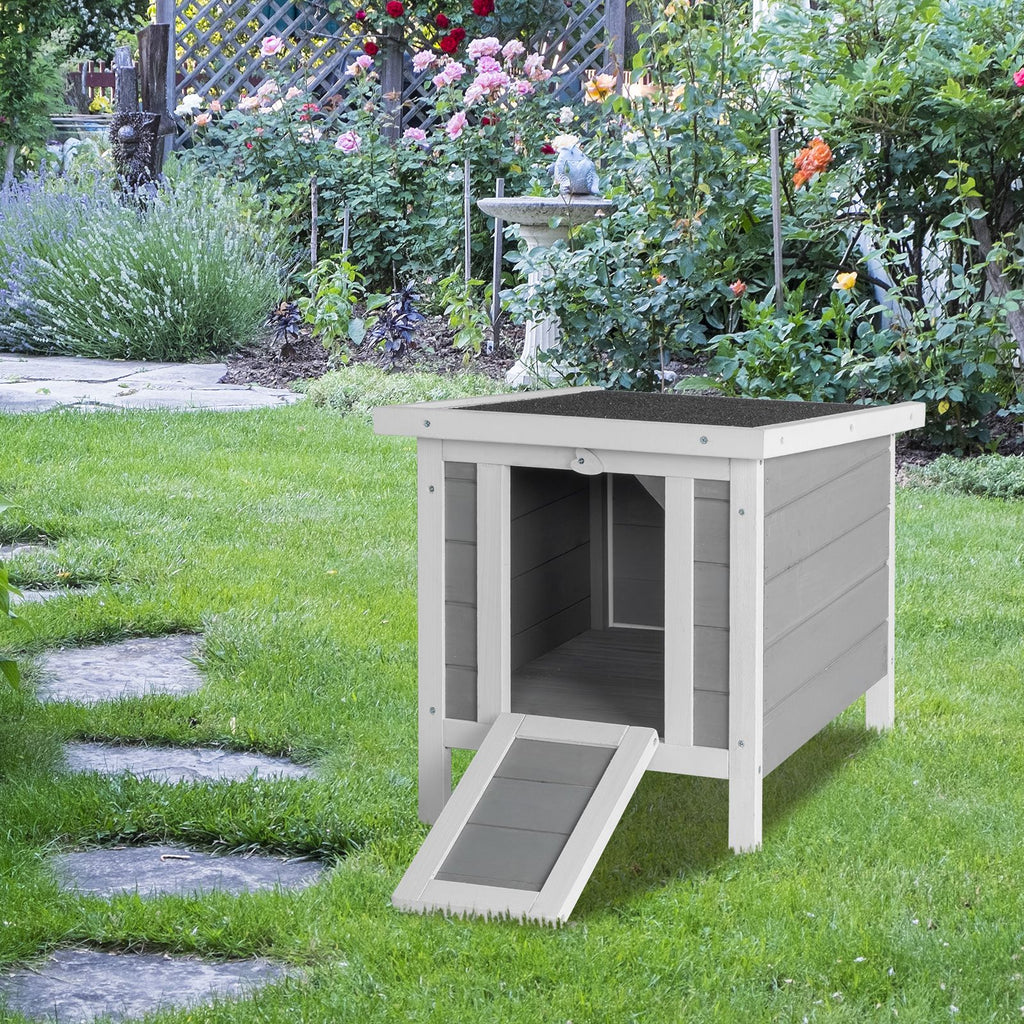 20" Wooden Waterproof Rabbit Hutch Pet Bunny Small Animal House Habitat Gray
