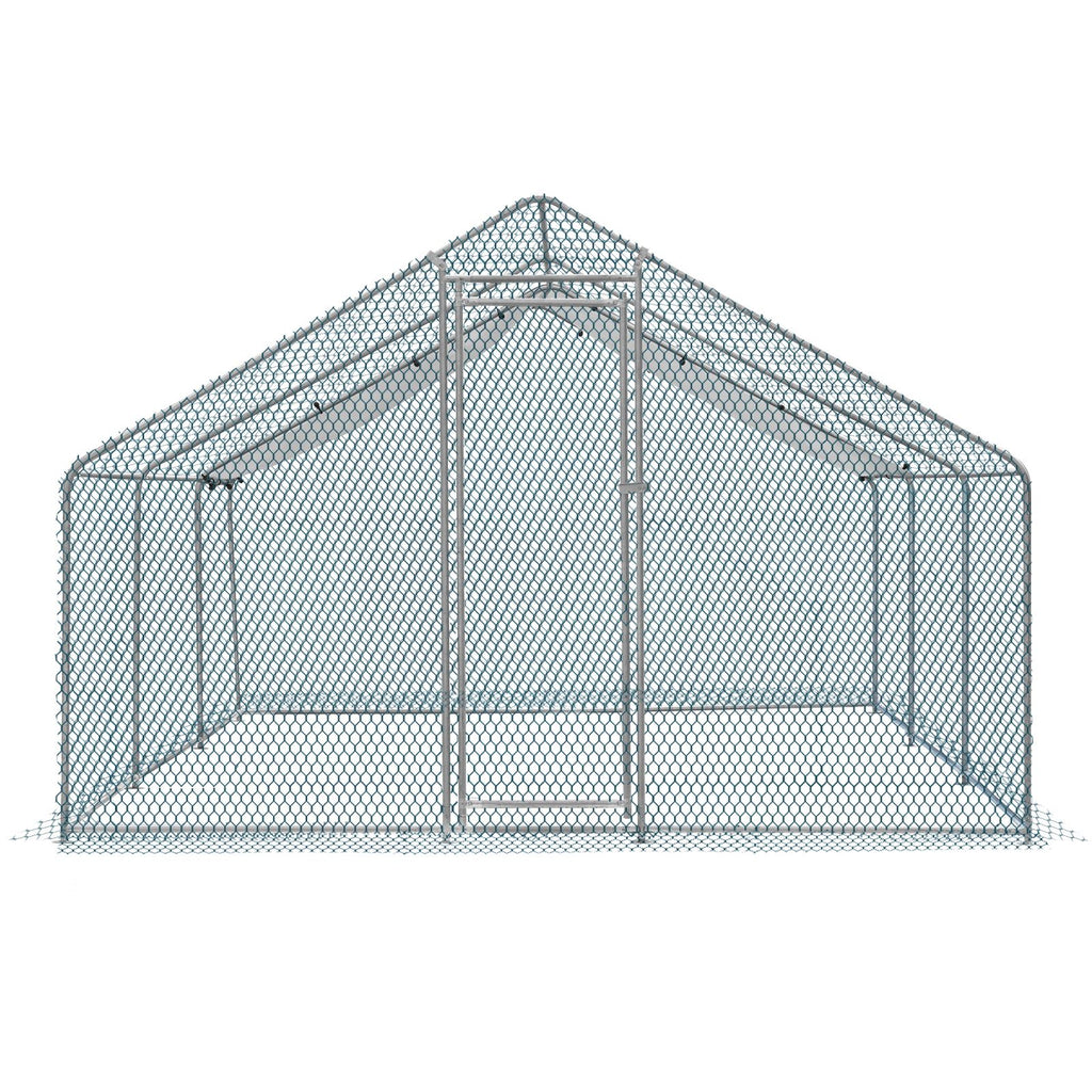 20 x 10 ft Large Metal Chicken Coop, Walk-in Poultry Cage Chicken Hen Run House with Waterproof Cover, Rabbits Cats Dogs Farm Pen for Outdoor Backyard Farm Garden(SAME AS25025357)