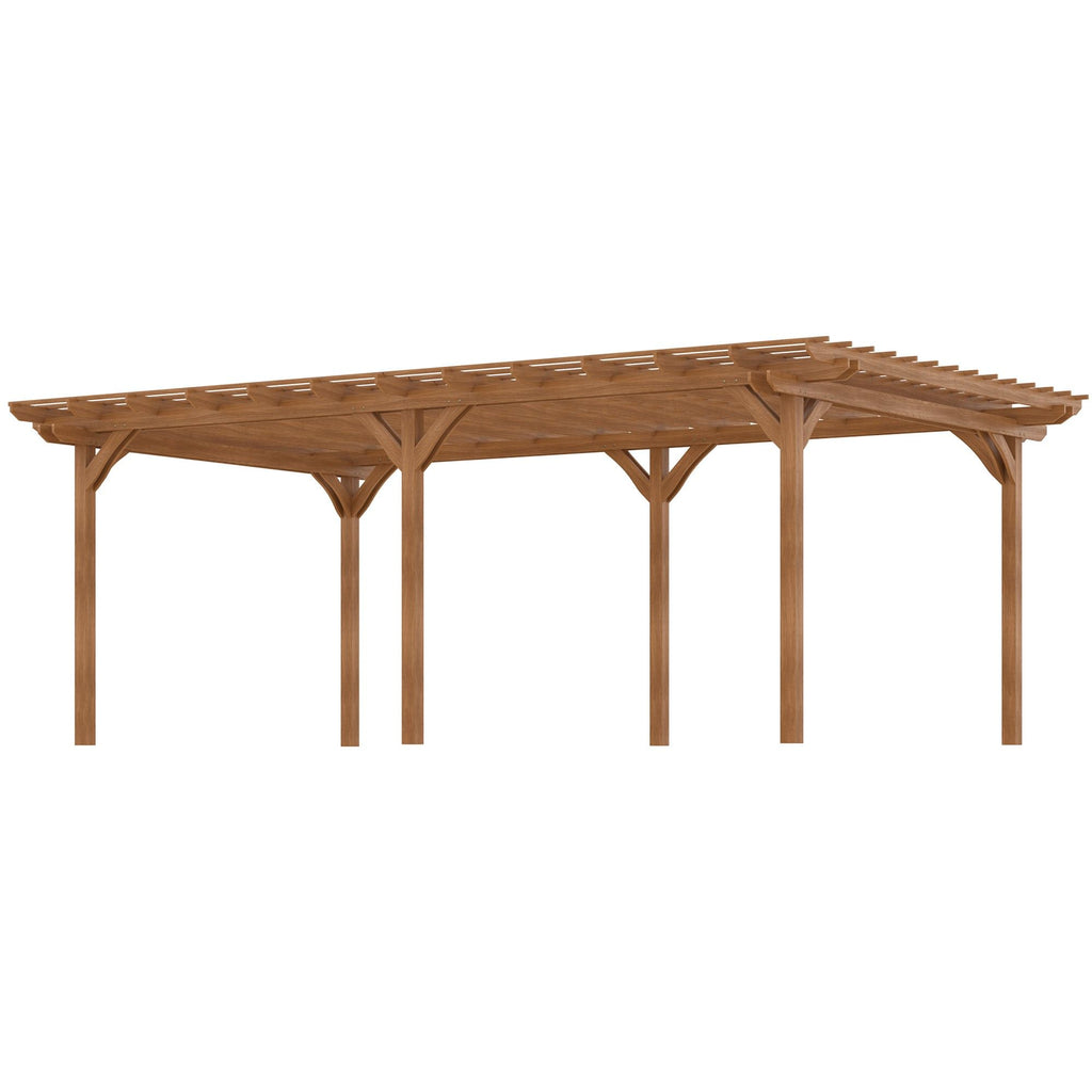 20' x 12' Outdoor Pergola, Wood Gazebo Grape Trellis with Stable Structure for Garden, Patio, Backyard, Deck