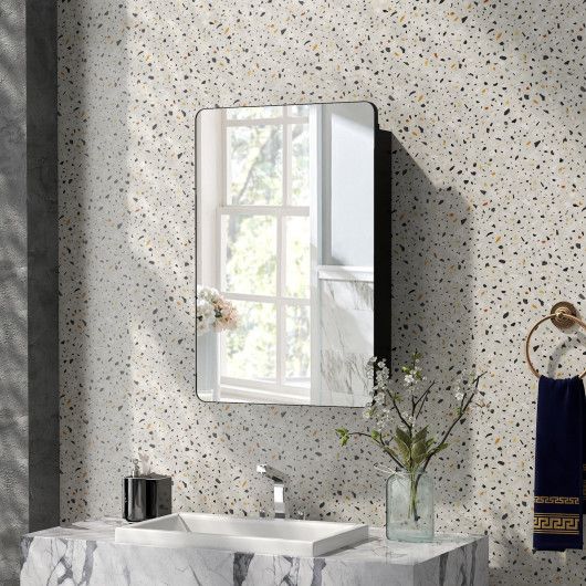 20 x30 Inch Multi-Functional Bathroom Mirror Cabinet with Adjustable Shelves