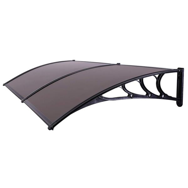 200 x 100 Household Application Door & Window Rain Cover Eaves Canopy Brown & Black Bracket