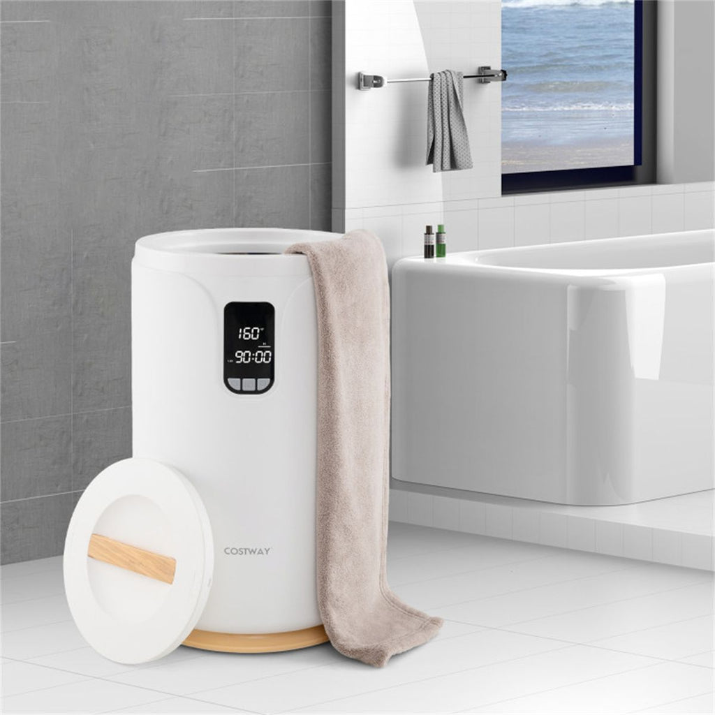 20L Hot Towel Warmer Bucket with LCD Display - Real-Time Temp/Time, 30/60/90-Min Heating + 0.5-24H Delay Timer