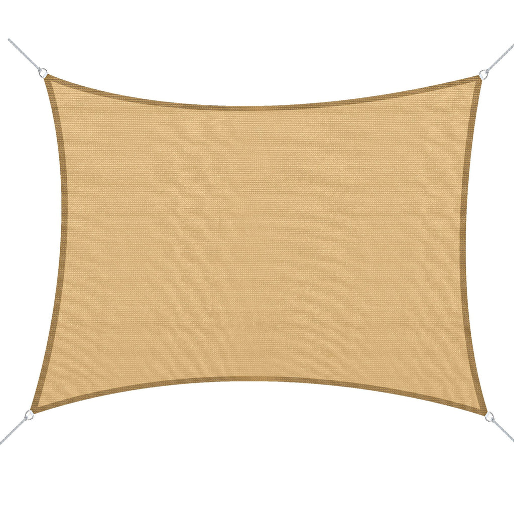 20x16ft Rectangle Sun Shade Sail Canopy Outdoor Patio Deck Yard UV Block Sand