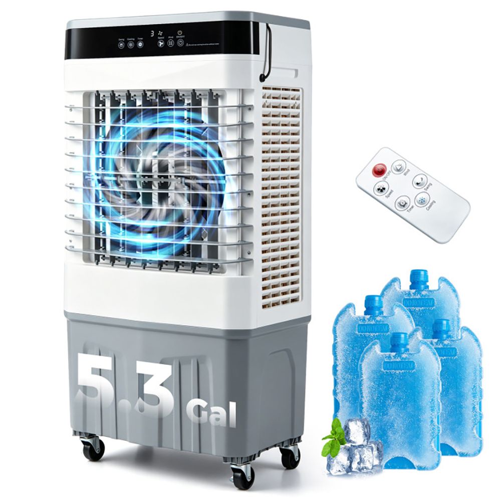 2100 CFM 3-in-1 Evaporative Air Cooler with 5.3 Gal Water Tank for Indoor Outdoor
