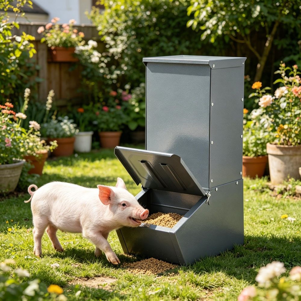 2.2 Bushels Large Capacity: This Pig Feeder Comes with Capacity, That Easily Meet the Daily Feeding Needs of 5 Pigs, Reducing Trouble Adding Feed Frequently for Saving Time Space-Saving 19.49 Inche...