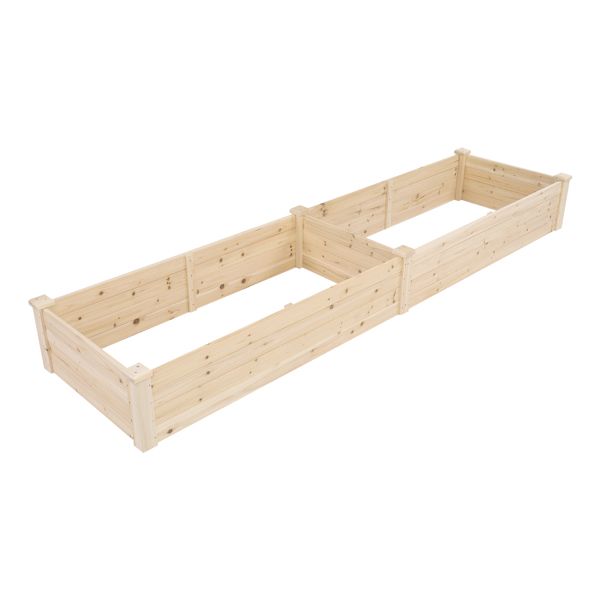 234*61*25.5cm Wooden Planting Frame Double Grid Ground Type