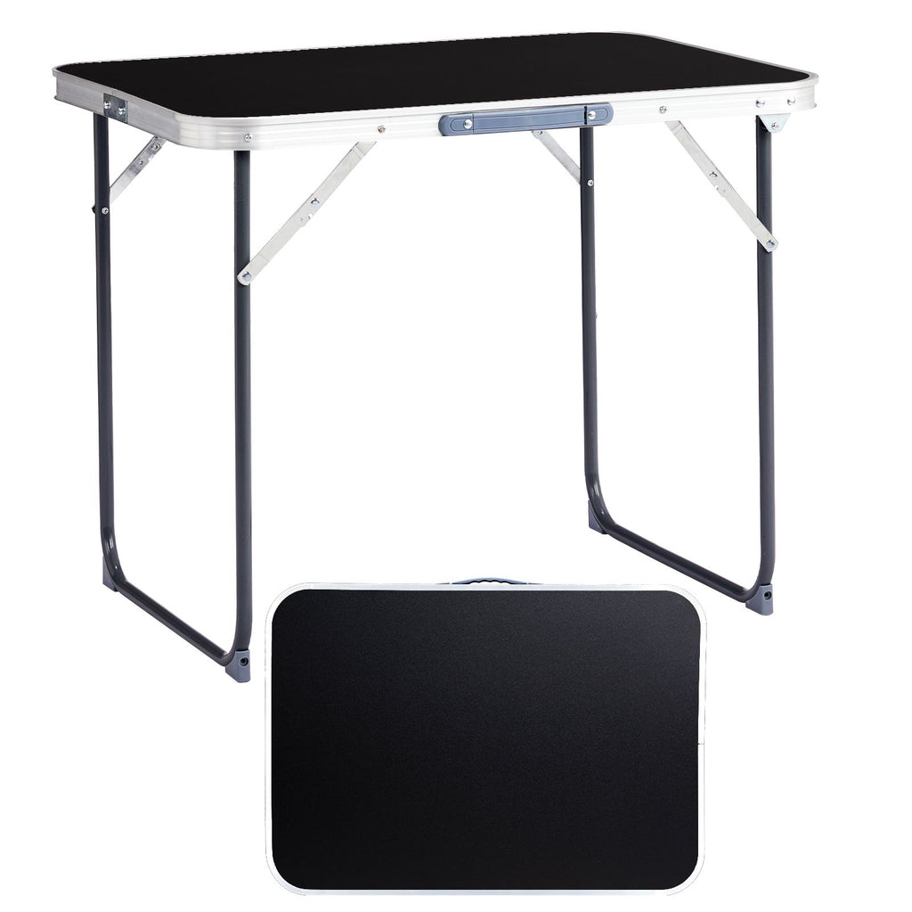 2.3ft Aluminum Camping Folding Table black