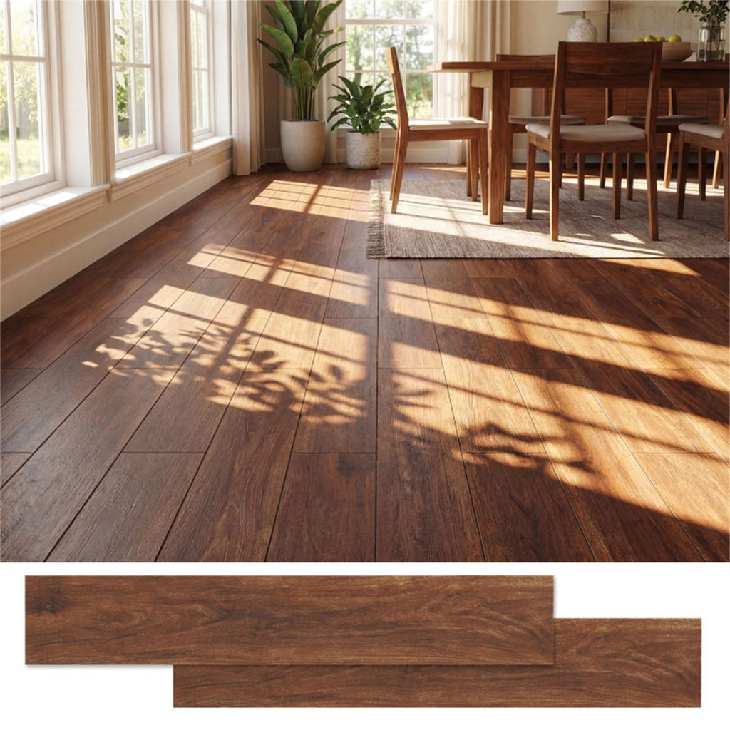 24-Pack Wood Look Vinyl Plank Flooring, 36 Sq.Ft Waterproof PVC Floor Tiles for Home