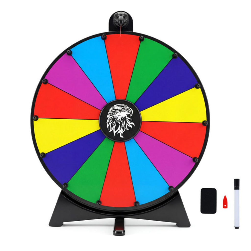 24" Spinning Prize Wheel with Foldable Stand Stand-Up & Tabletop Fortune Wheel - Multicolor