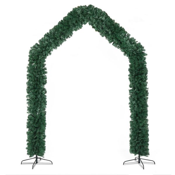 240*40*260cm 1860 Branches PVC Christmas Arch Holiday Arch Decoration Green (Ornaments ball does not include)