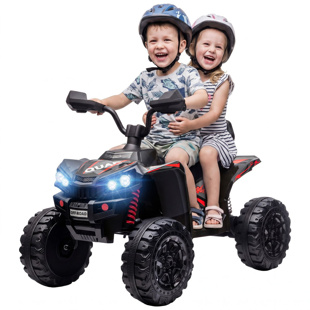 24V 2 Seater Ride On Toys, Kids ATV 4 Wheeler with Dual Motors, High & Low Speed for Boys Girls Aged 3-8 Years, Black