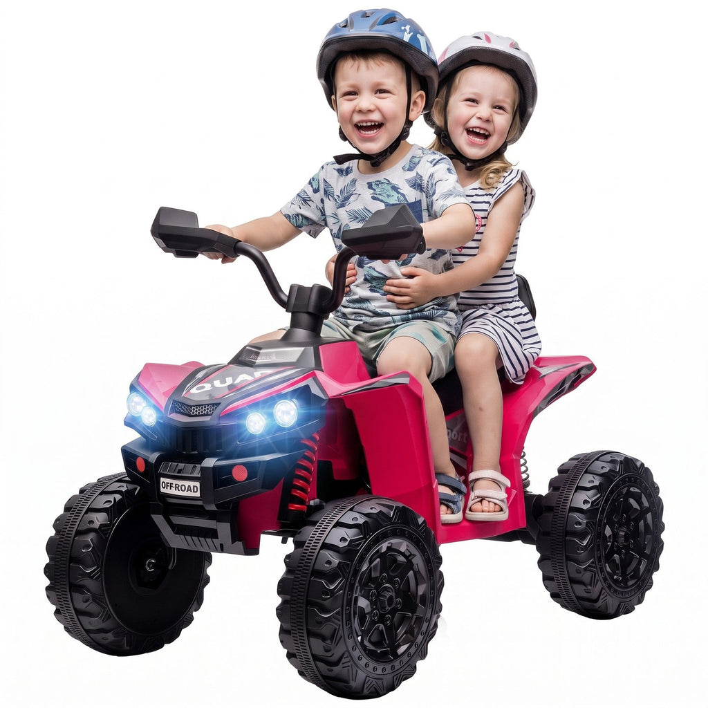 24V 2 Seater Ride On Toys, Kids ATV 4 Wheeler with Dual Motors, High & Low Speed for Boys Girls Aged 3-8 Years, Pink