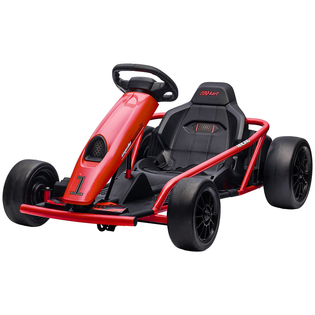 24V Electric Go Kart for Kids, Drift Electric Go Kart Racing with 2 Speeds, for Boys Girls Aged 8-12 Years Old, Red