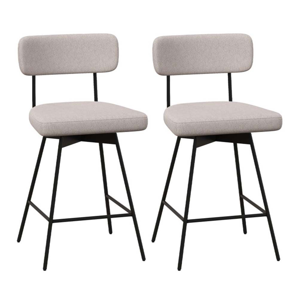 25 Inch 2 Pieces Modern Upholstered Bar Stools with Back Footrests
