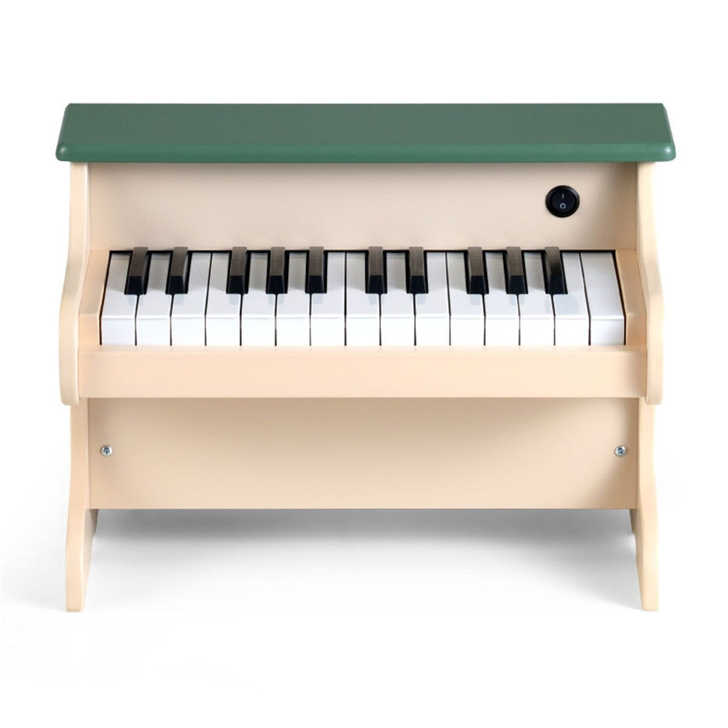 25-Key Kids Piano Keyboard - Realistic Sound & Finger-Sized Keys, Wooden Educational Toy for 3+ Years Old (Green+Beige)