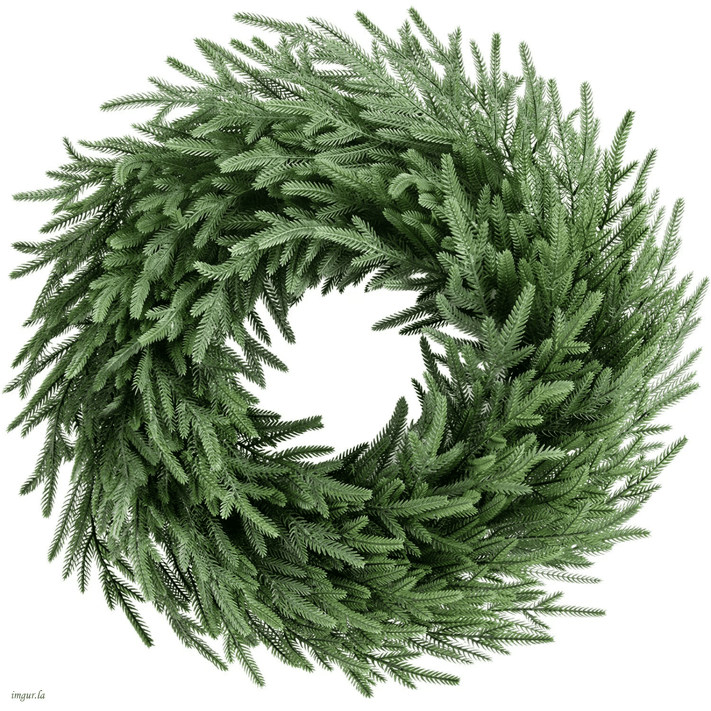 26 Inch Artificial Christmas Wreath withNaturalVine Base, Green