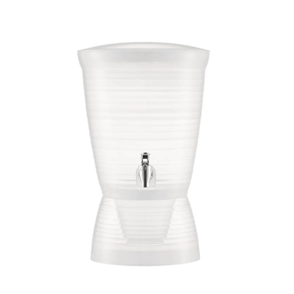 2.64 Gallon Beverage Dispenser with Spigot and Ice Chamber, Plastic Drink DispenserforJuice, Iced Tea, Lemonade, and Water, IdealforParties, Restaurants, and Hotels