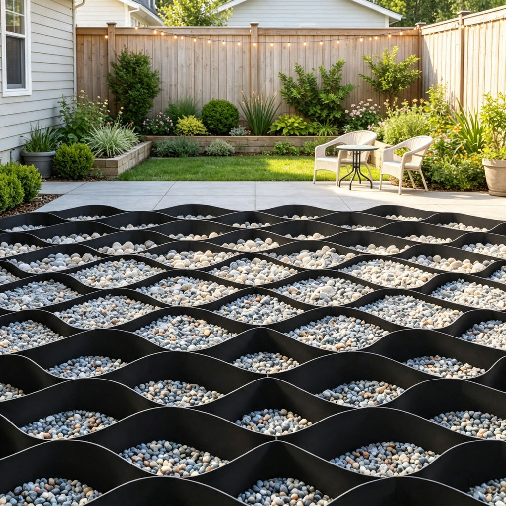 26.87 x 3.94 FT Gravel Grid, 2" Permeable Geo Grid Driveway Stabilizer for Garden, Patio & RV Parking