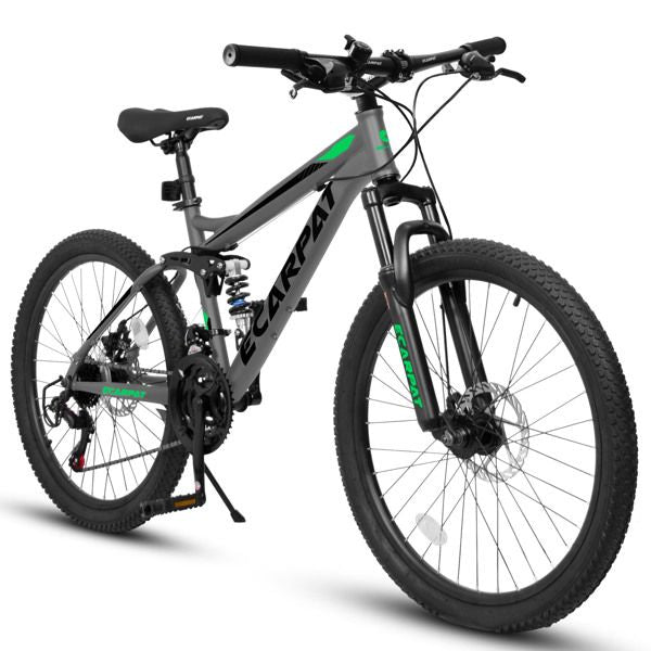 27.5 Inch Full Suspension Mountain Bike, Front and Rear Dual Shock Absorbers, Mechanical Disc Brakes, 21-Speed, Suitable for Men and Women, Ideal for Travel and Fitness Enthusiasts