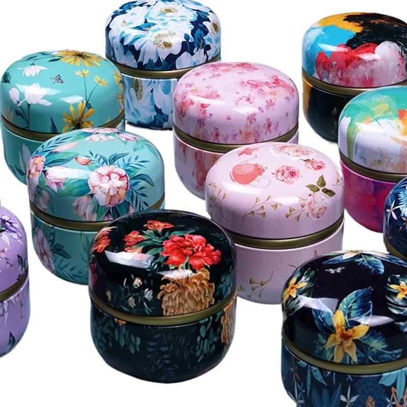 Mini Portable Tin Cans Tea Containers Candle Box Candy Snacks Small Round Packaging Kitchen Organizer