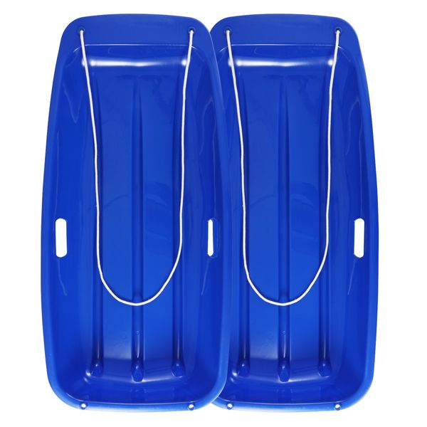 2pcs 88*42*11cm Plastic Snow Sled Double Blue