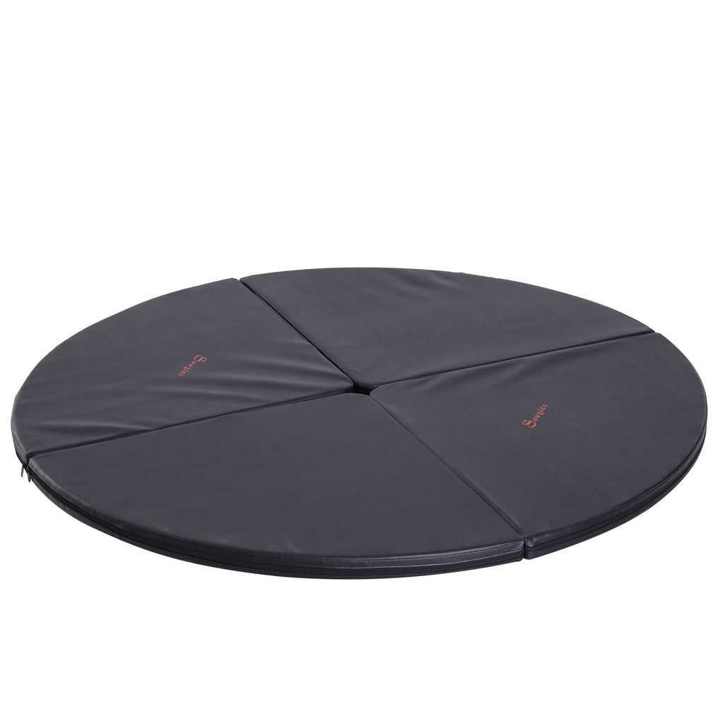 2"T x 5"W Foldable Dance Pole Crash Mat, Portable Round Pole Dance Mat, Lightweight and Foldable, Black