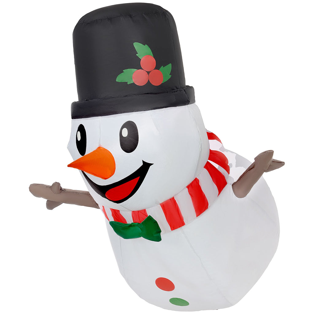 3 ft Inflatable Snowman, Lean Out from Window Outdoor Decortaion w/ LED Lights, Blow-Up Outdoor Christmas Display for Party