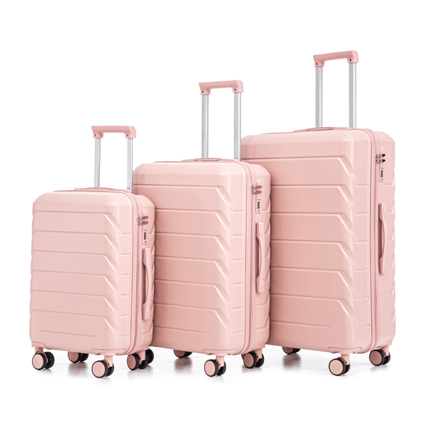 3 in 1 ABS&PC Trolley Box 20in 24in 28in Trolley Box Iron Tie Rod ABSPC Alloy Pink