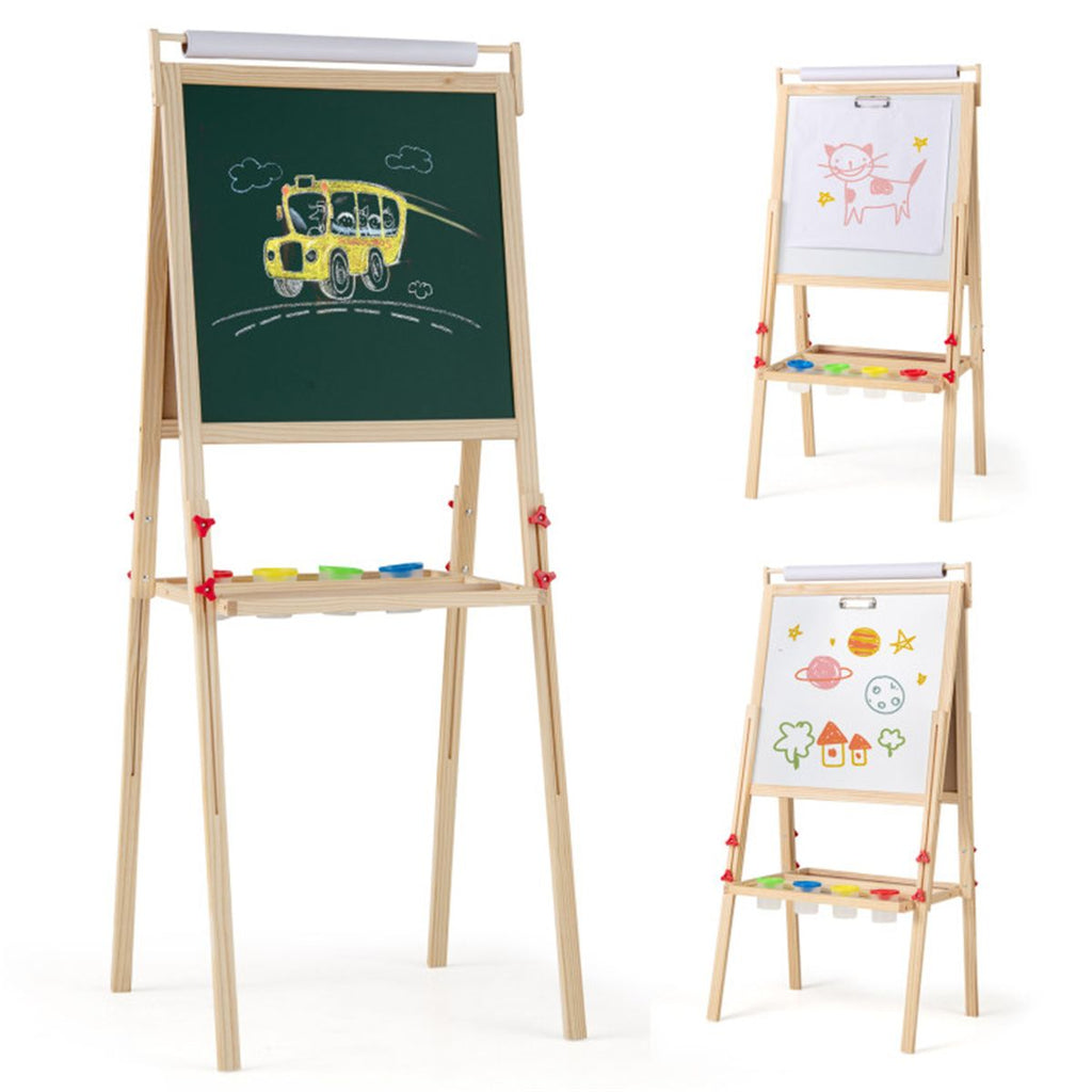 3-in-1 Art Easel Adjustable Double-sided Easel with 4 Paint Cups
