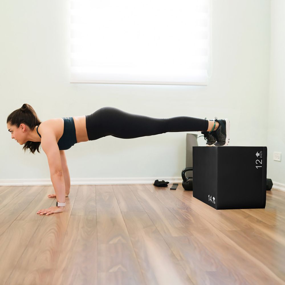 3 In 1 Foam Plyometric Box with 3 Heights and Easy-to-Clean PU Cover