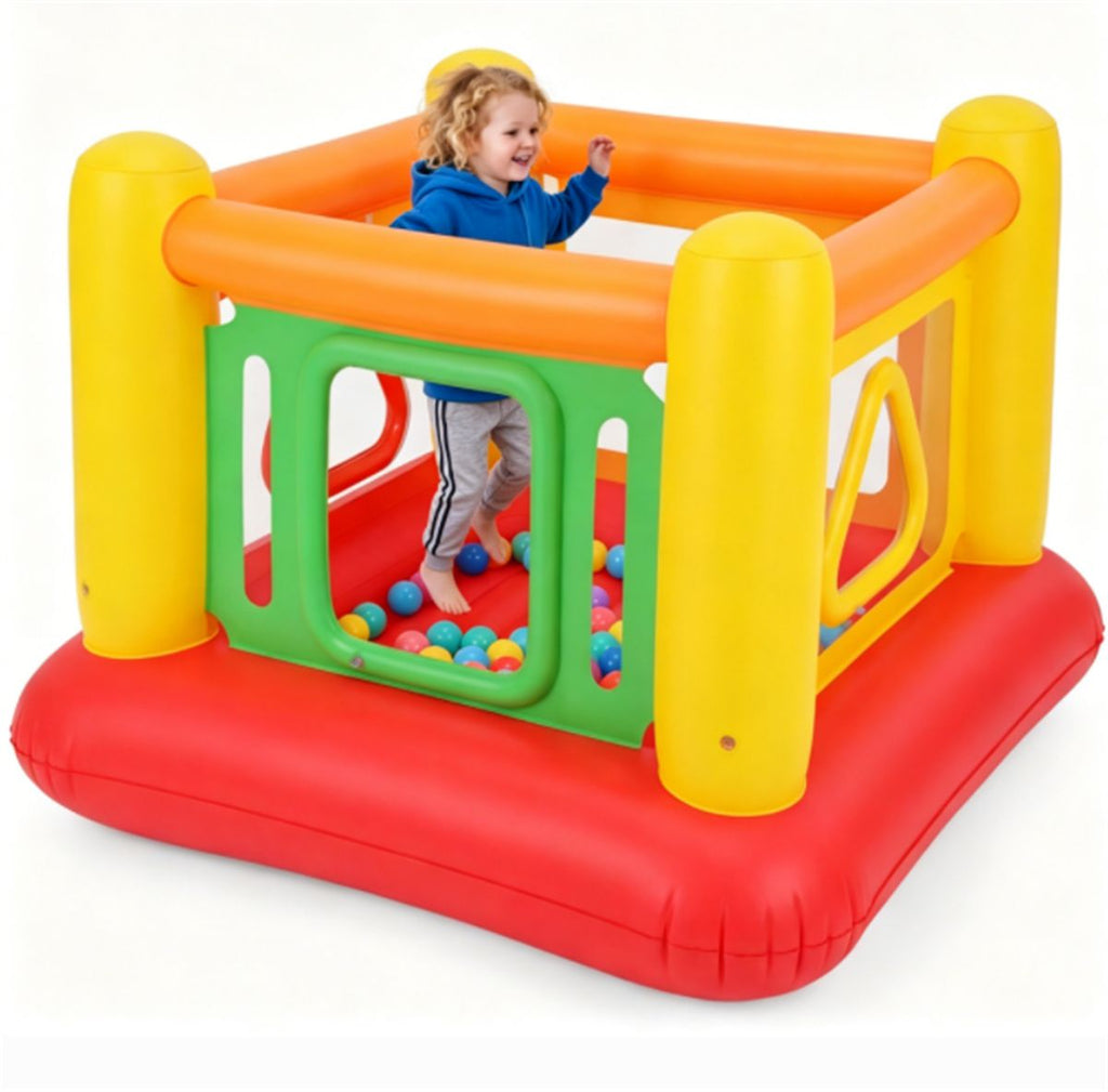 3-in-1 Inflatable Bounce House, Thick PVC Kids Jumping Castle with Visible Wall, Indoor Outdoor Blow Up Play House Gift for Children Age 3+